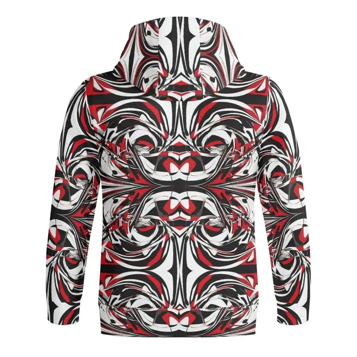 Men's Red, Black, and White Hoodie