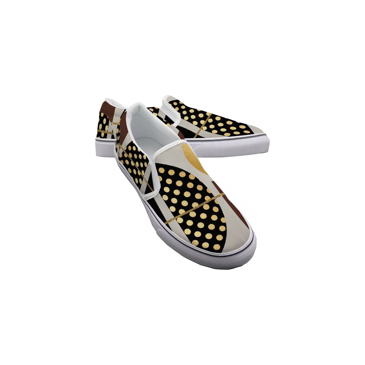 Men's Slip On Sneakers gold   dots ,  print 71