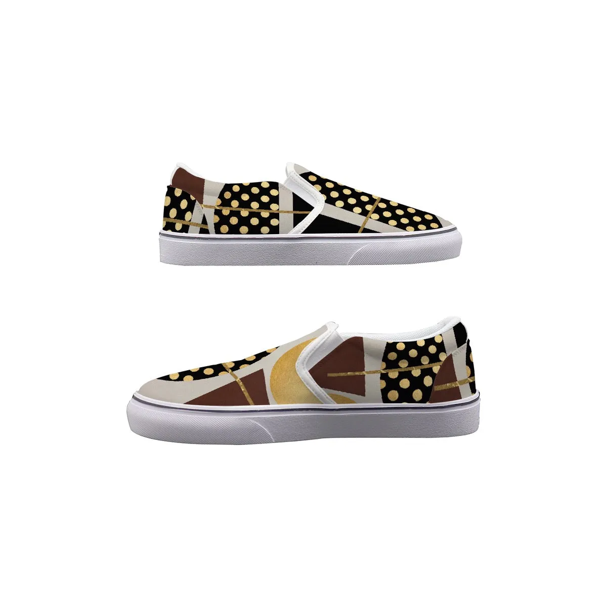 Men's Slip On Sneakers gold   dots ,  print 71