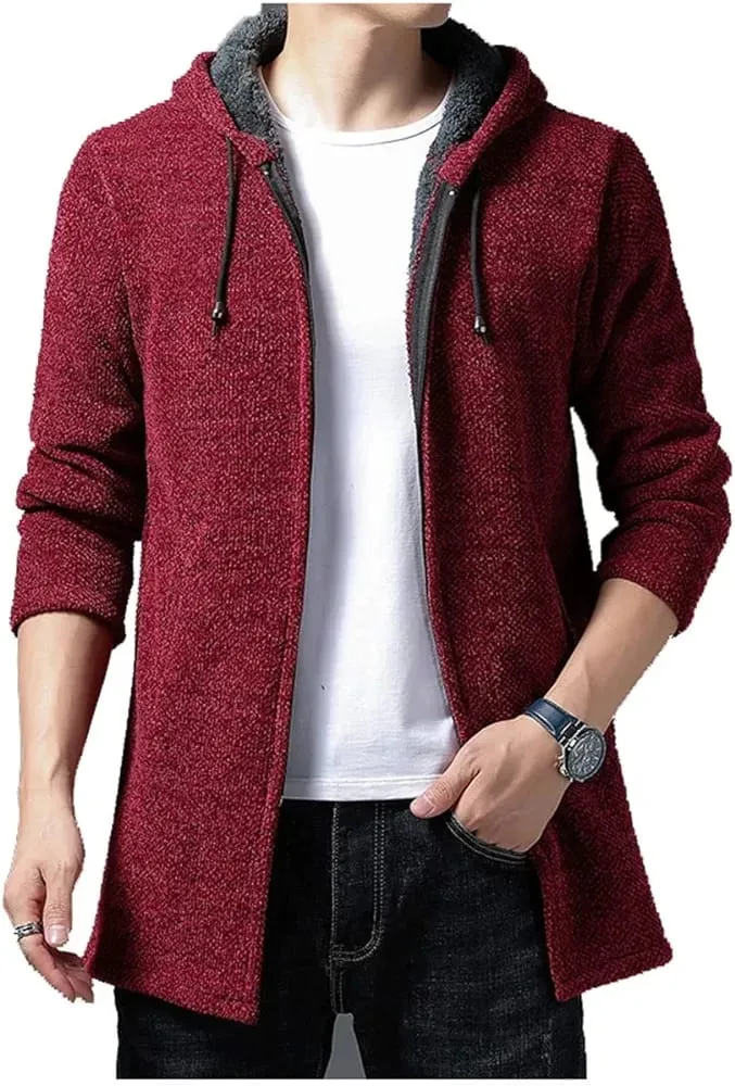 Men's Sweaters Coat Autumn Winter New Hot Warm Zipper Medium Long Cardigan Sweaters Man Casual Knitwear Sweatercoat Mens Clothes - S4115101