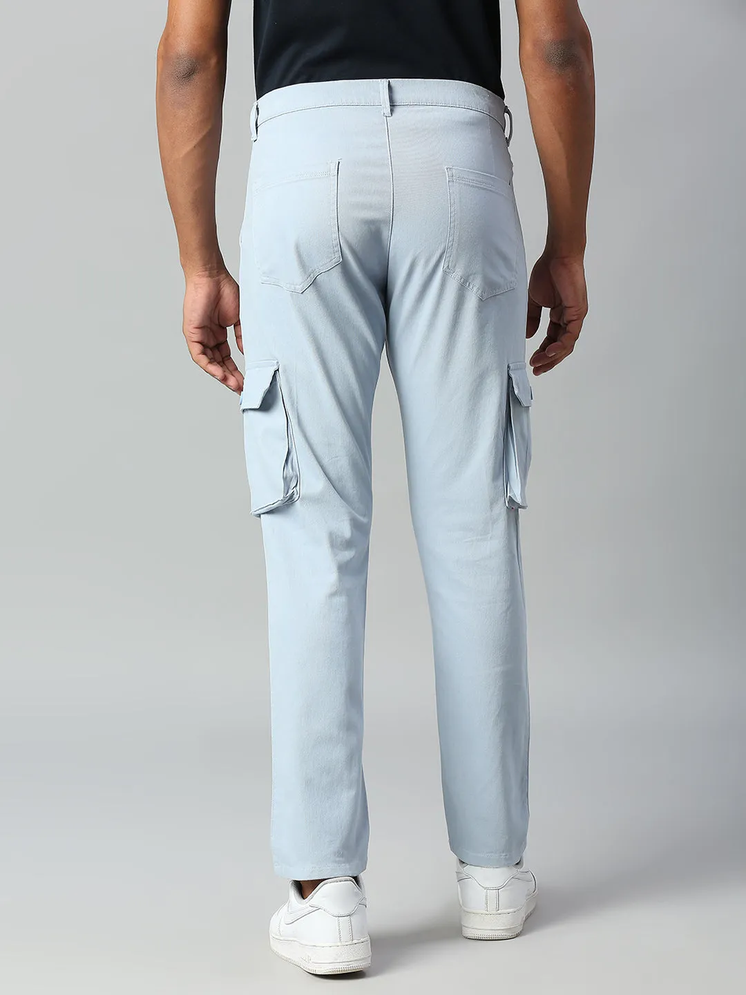 Men's Tapered Fit Cotton Cargo (Light Blue)