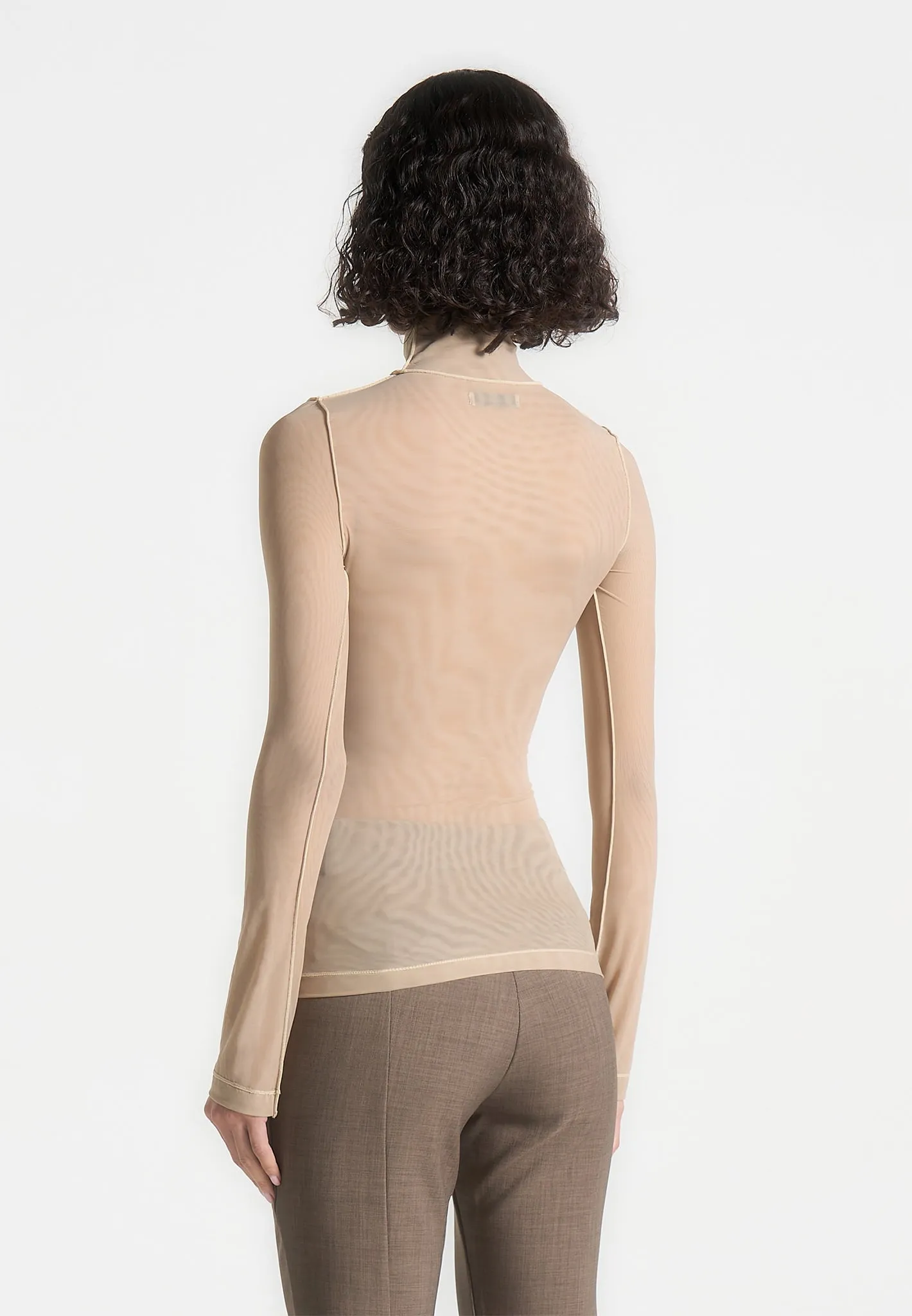 Mesh Double Layer Top - Taupe