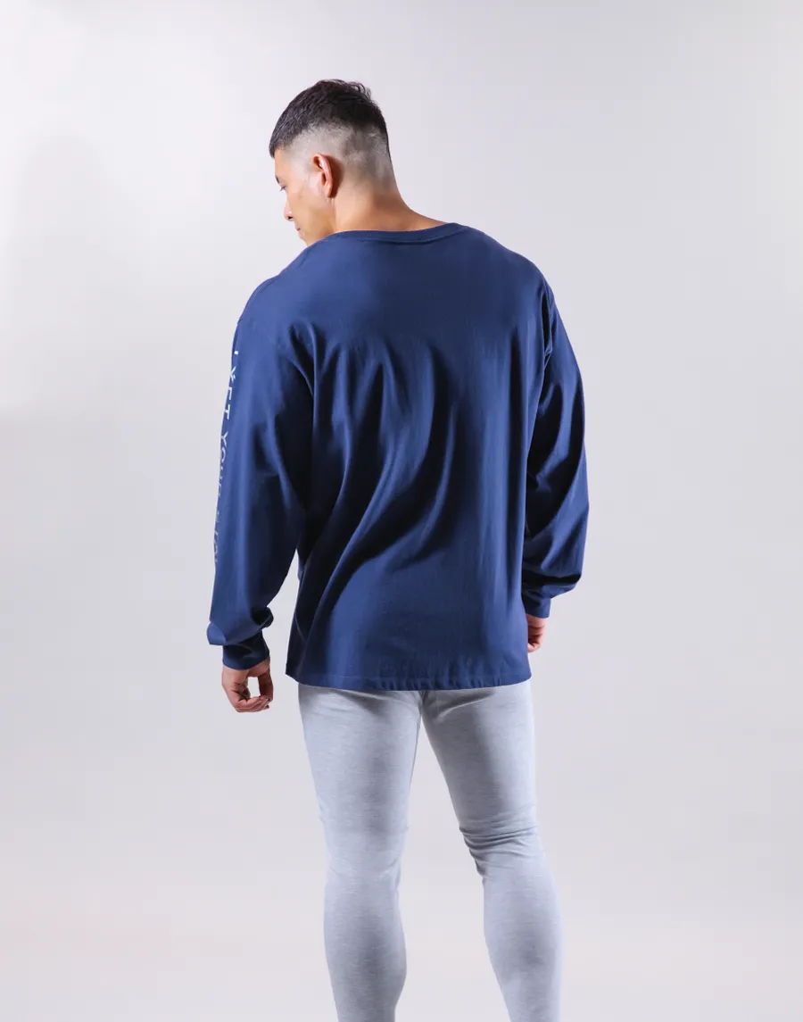 Message Logo Sleeve Long Tee - Navy