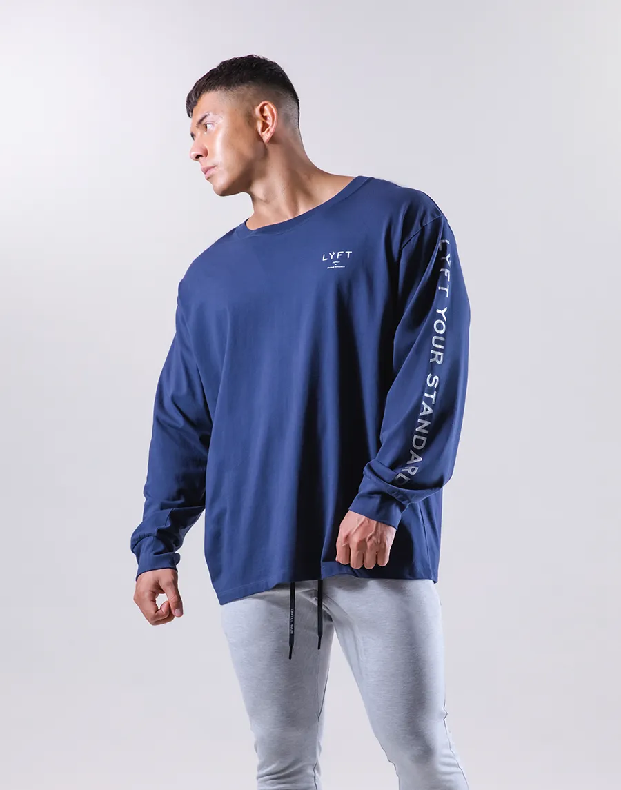 Message Logo Sleeve Long Tee - Navy