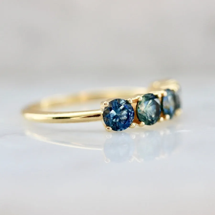 Mirage Blue Ombré Round Cut Sapphire Band