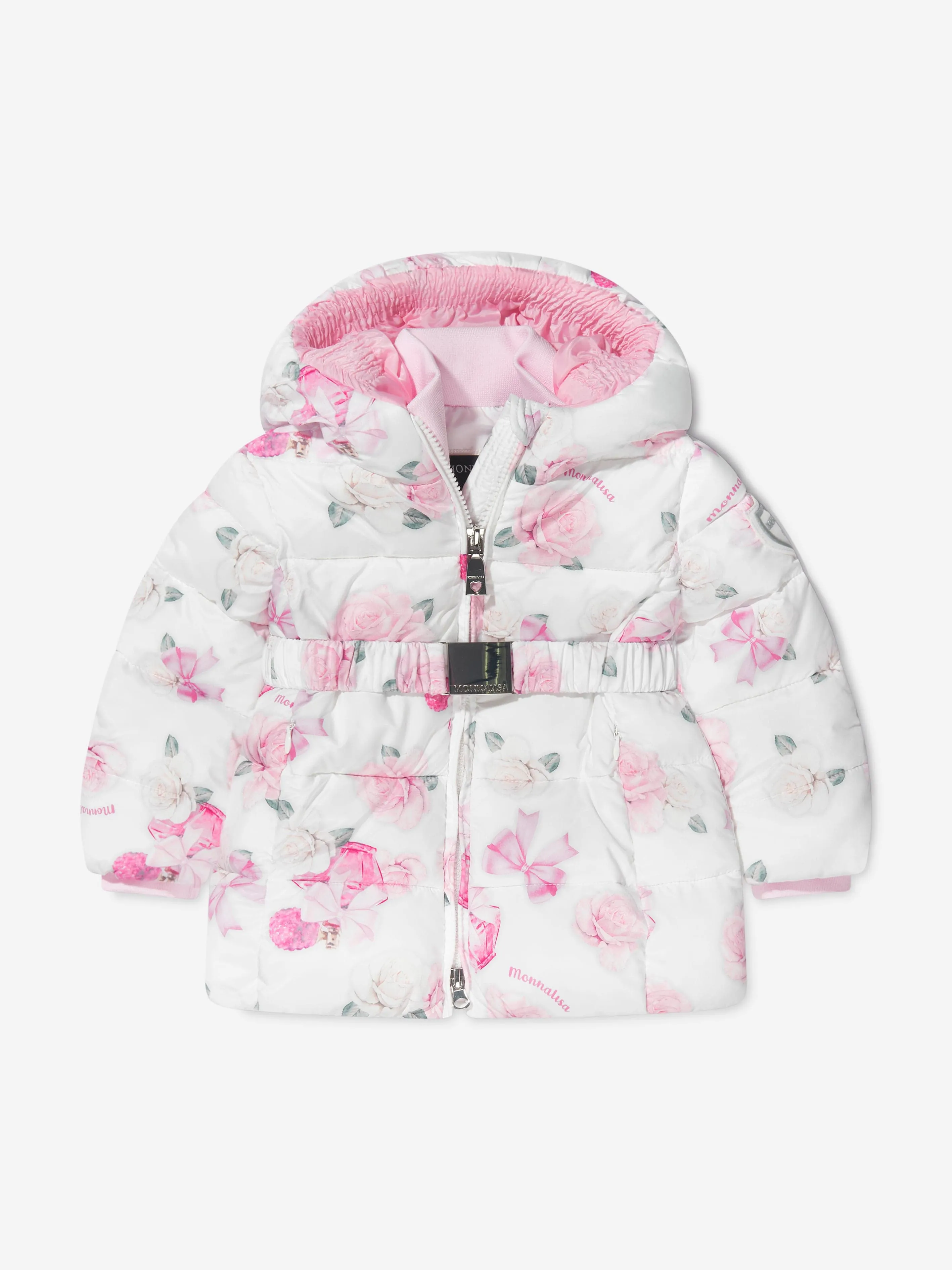 Monnalisa Baby Girls Down Padded Rose Jacket