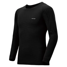 Montbell Base Layer Men's ZEO-LINE Middle Weight Crew Round Neck Long Sleeve Black Light Silver 1107525