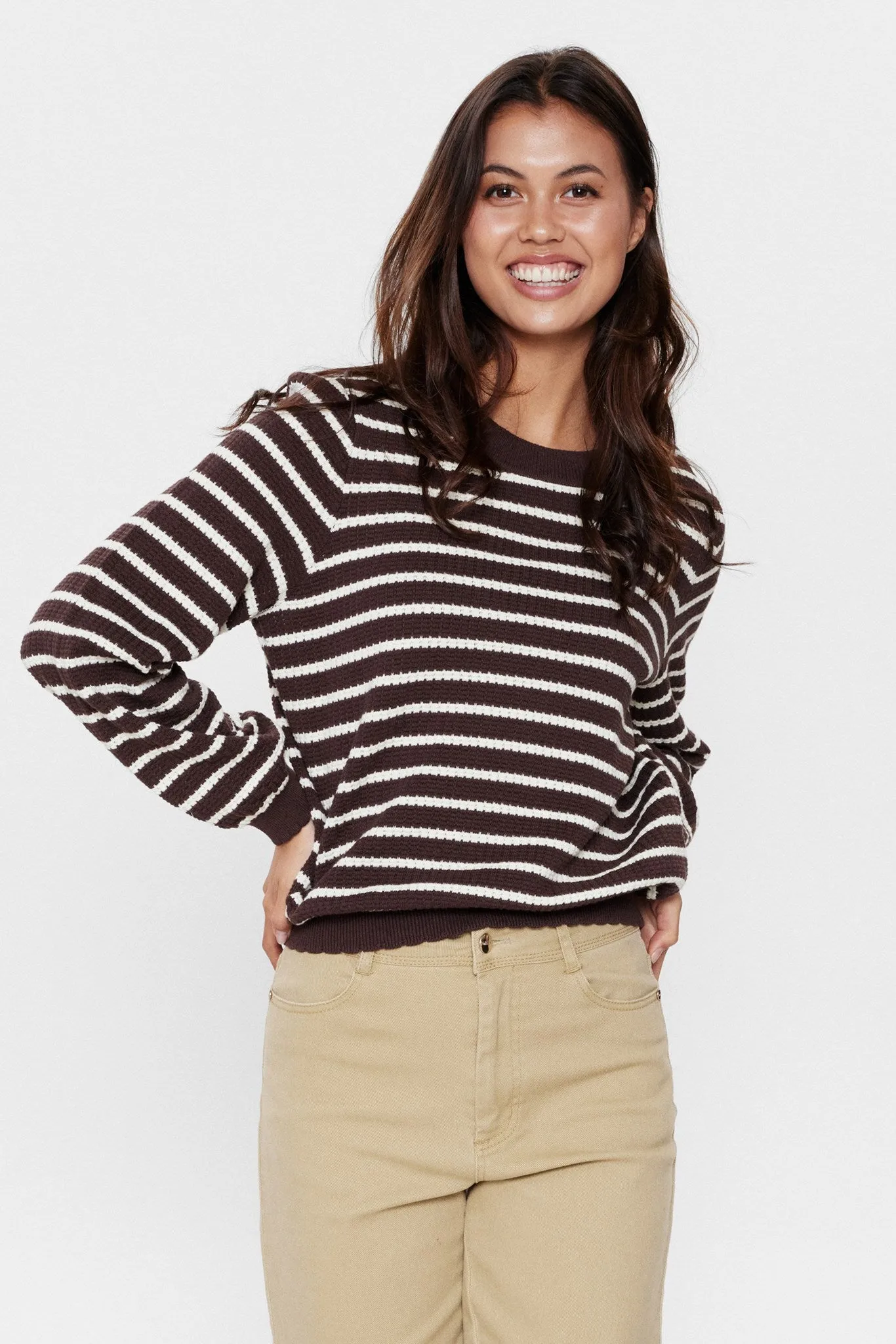 NUNICOLE LS PULLOVER - GOTS - Chicory Coffee