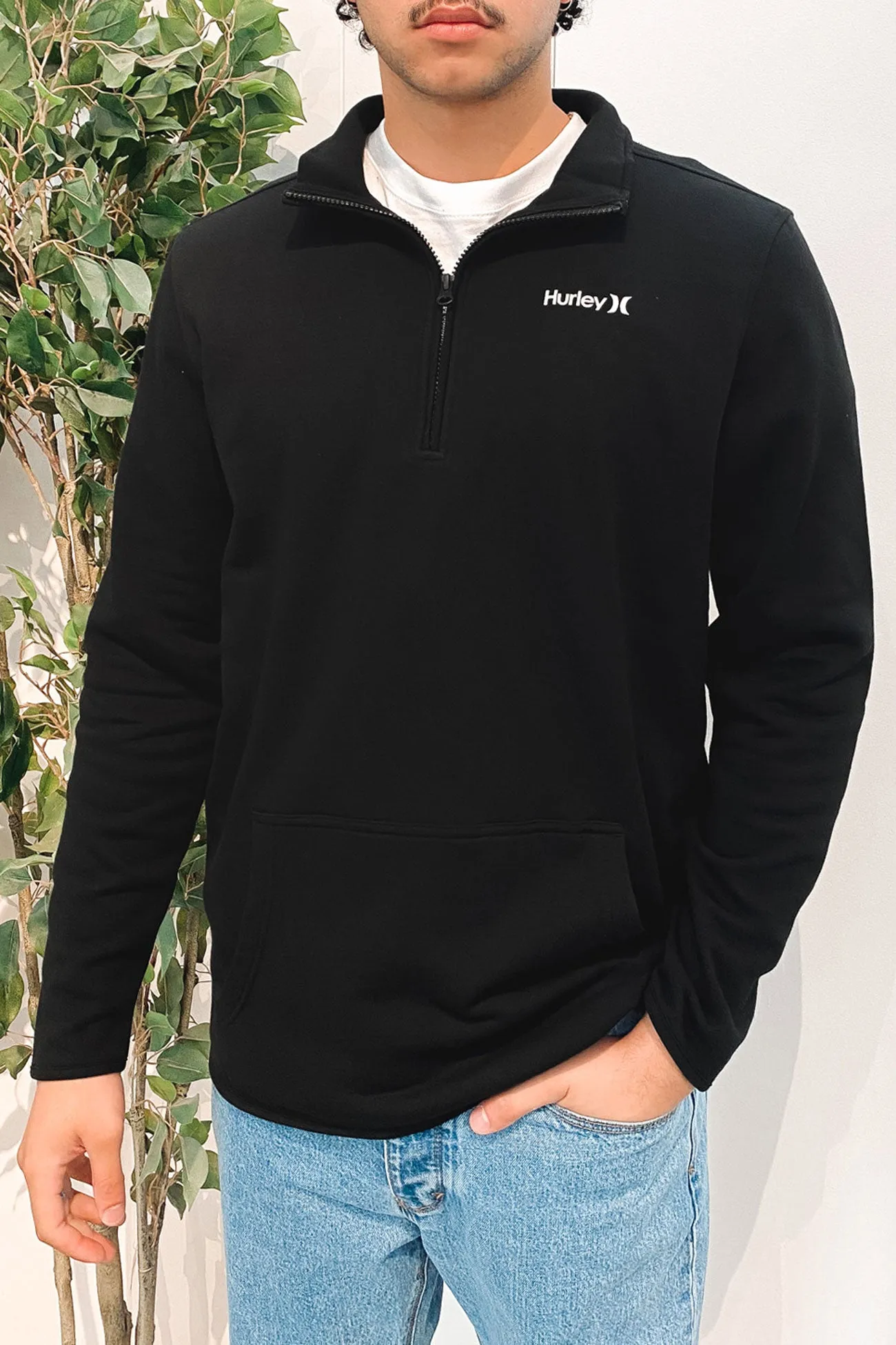 One & Only Track Quarter Zip Fleece Black