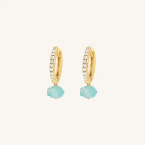 Opulent Amazonite Crystal Hoops - Stone of Courage