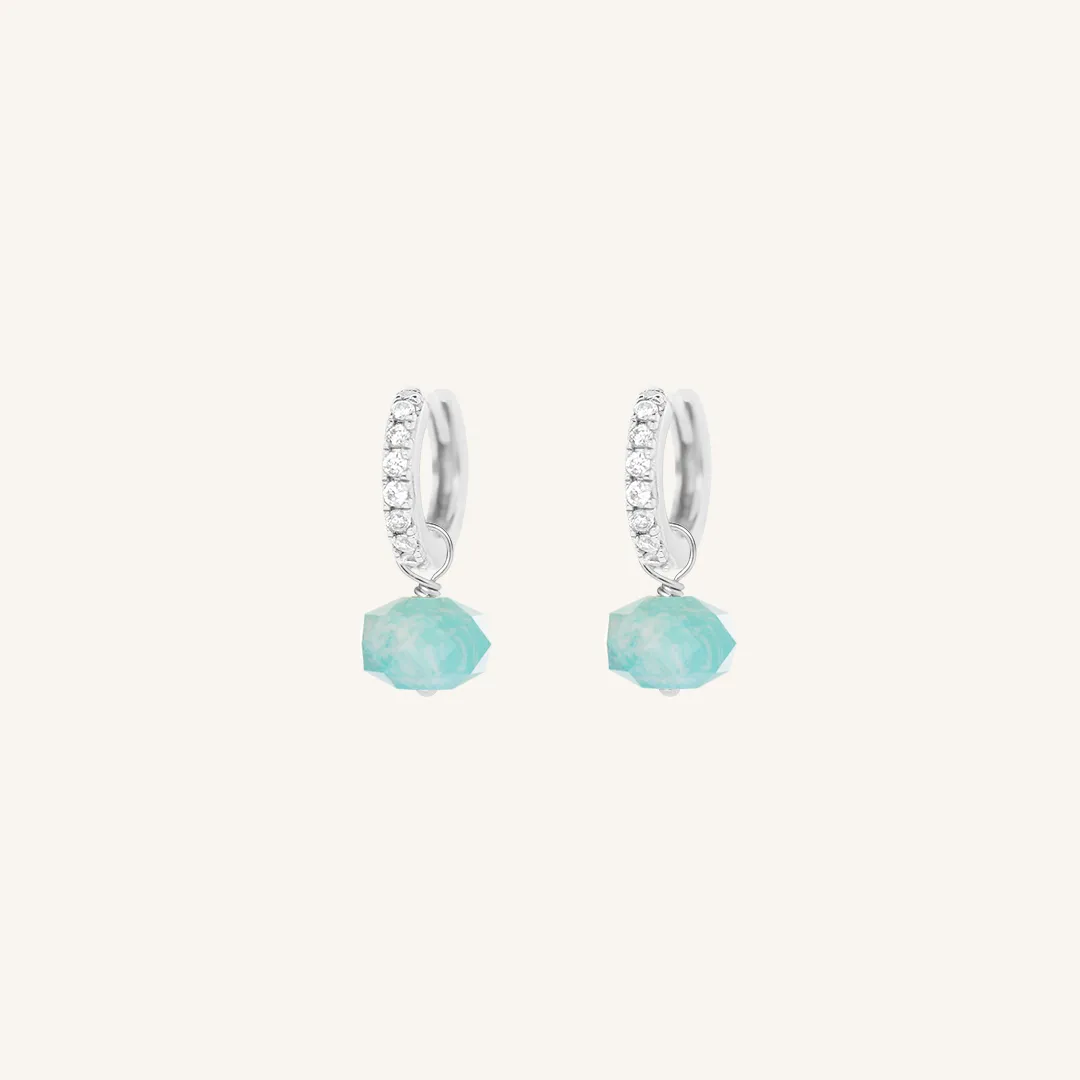 Opulent Amazonite Crystal Hoops - Stone of Courage