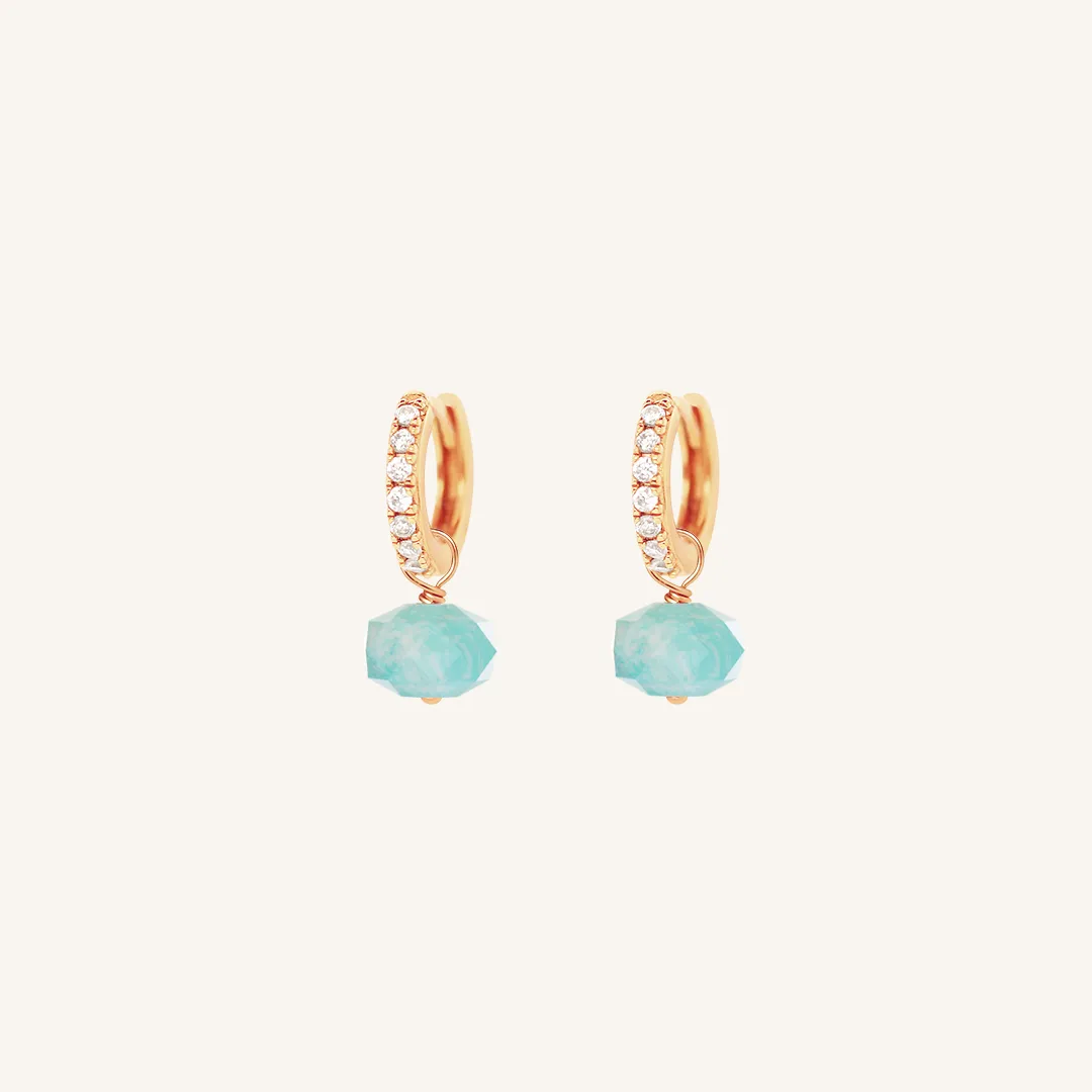 Opulent Amazonite Crystal Hoops - Stone of Courage