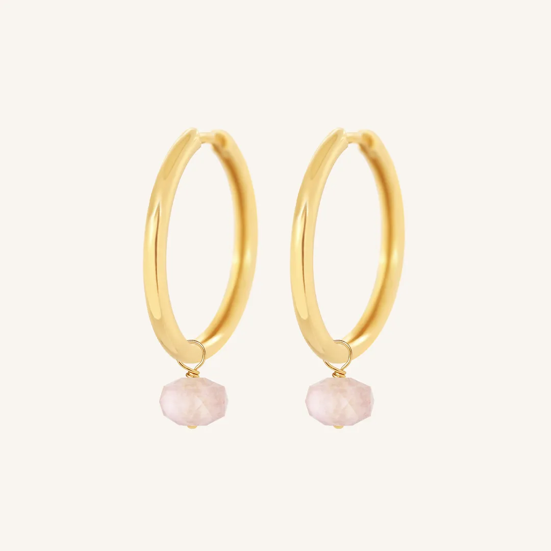 Opulent Morganite Plain Hoops - Stone of Joy