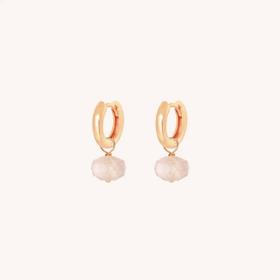 Opulent Morganite Plain Hoops - Stone of Joy