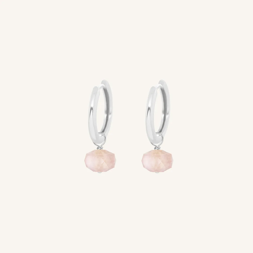 Opulent Morganite Plain Hoops - Stone of Joy