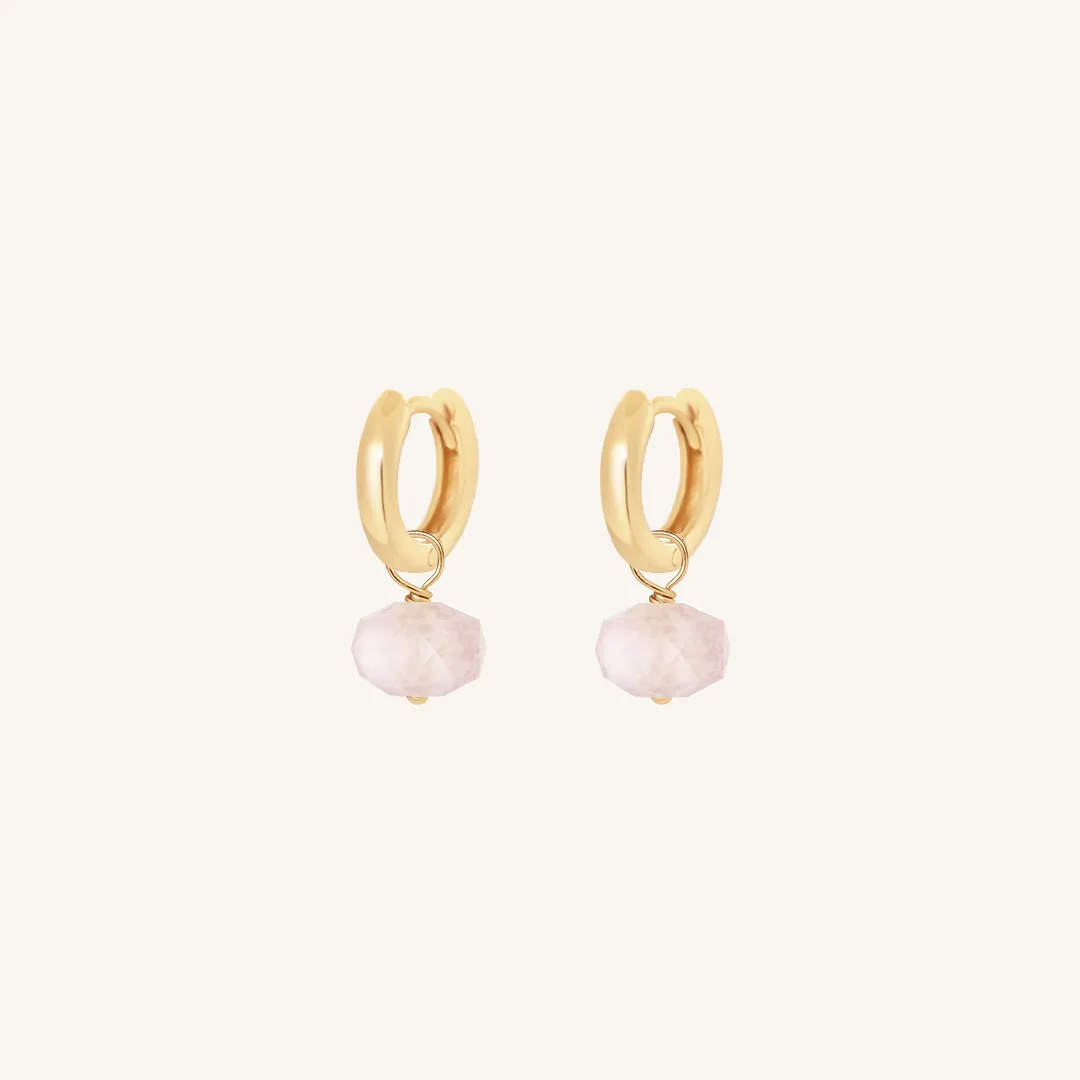 Opulent Morganite Plain Hoops - Stone of Joy