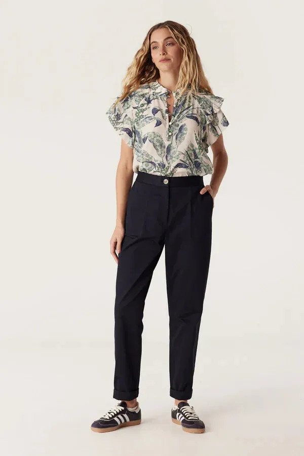 PALOMA FRILL TOP | Leaf Print