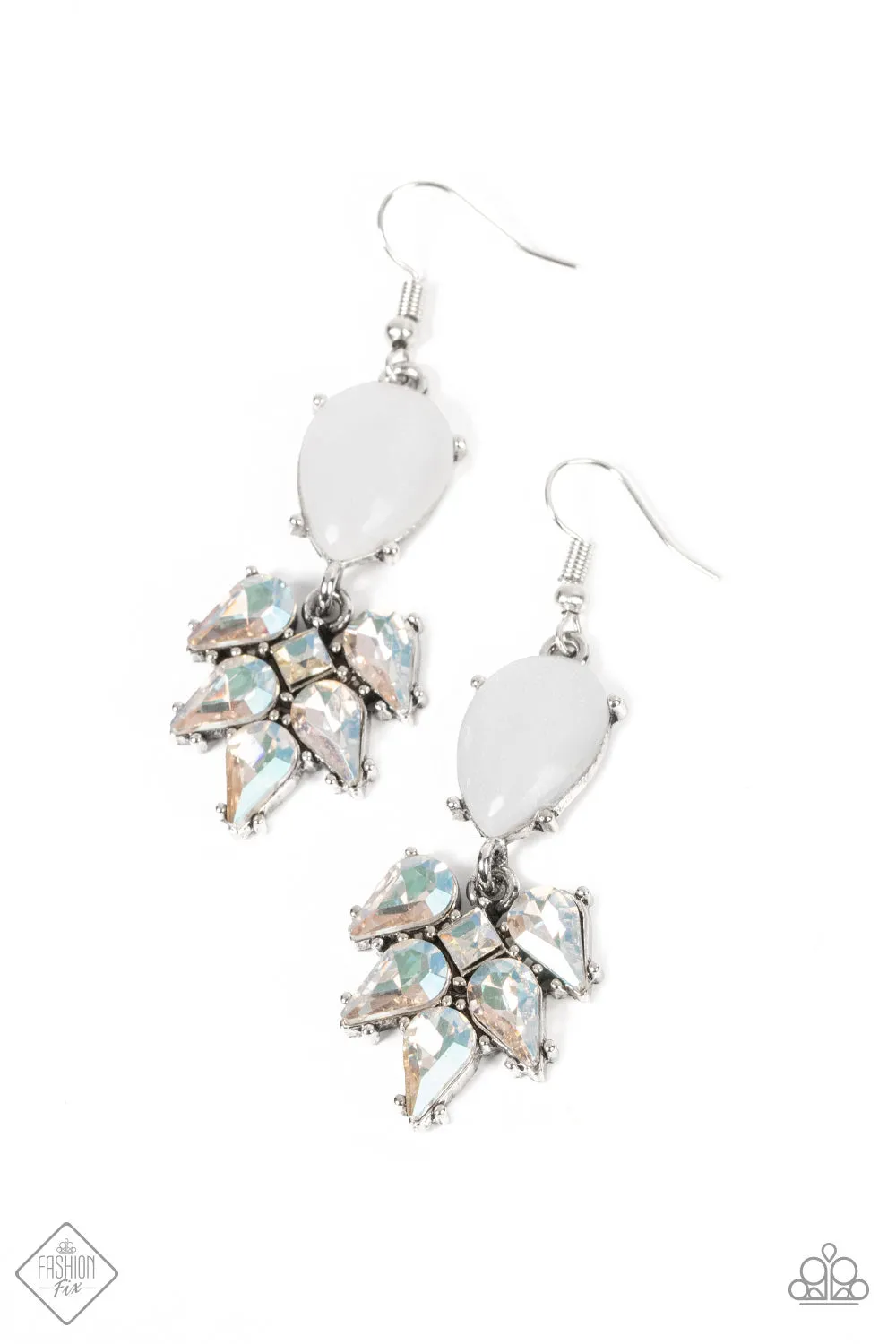 Paparazzi Eco Enchantment Necklace White, Ethereal Effervescence Earrings White & Ethereal Effervescence Bracelet White