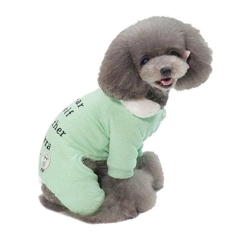 Pastel Soft Warm Winter Jumpsuit For Small Dogs Puppy Overall