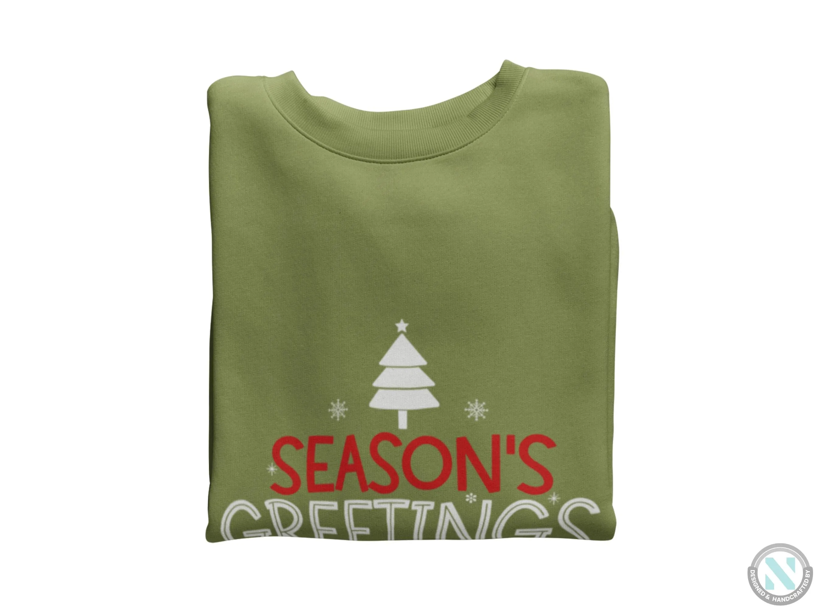 Personalized Name Season's Greetings Text Christmas Sweatshirt for Toddler Girls