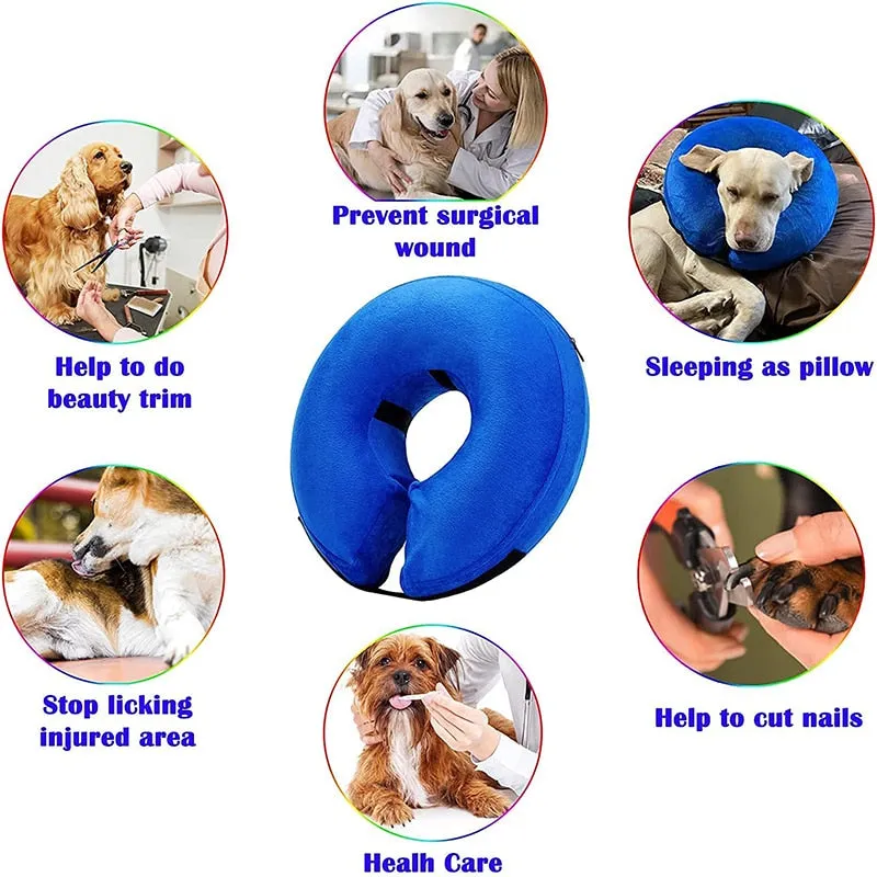 Portable Comfy Inflatable PVC Dog/Cat Cloth Collar