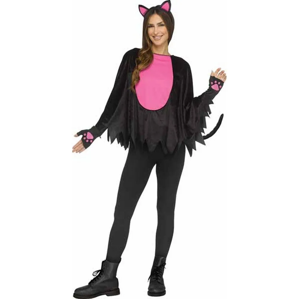 Pretty Kitty Poncho Adult Kit  - Black/Pink