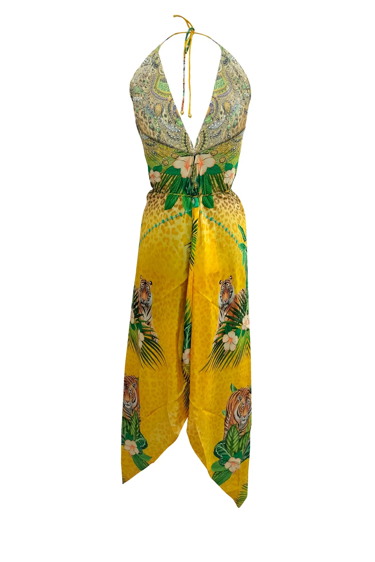 Printed Evening Dress in Yellow