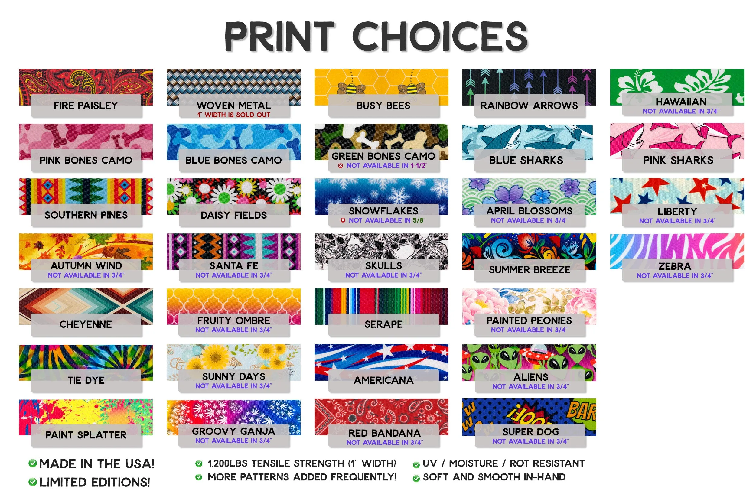 PRINTS - Safety Cat Collar | Extra Wide 5/8" | 23 prints | 25  fabrics