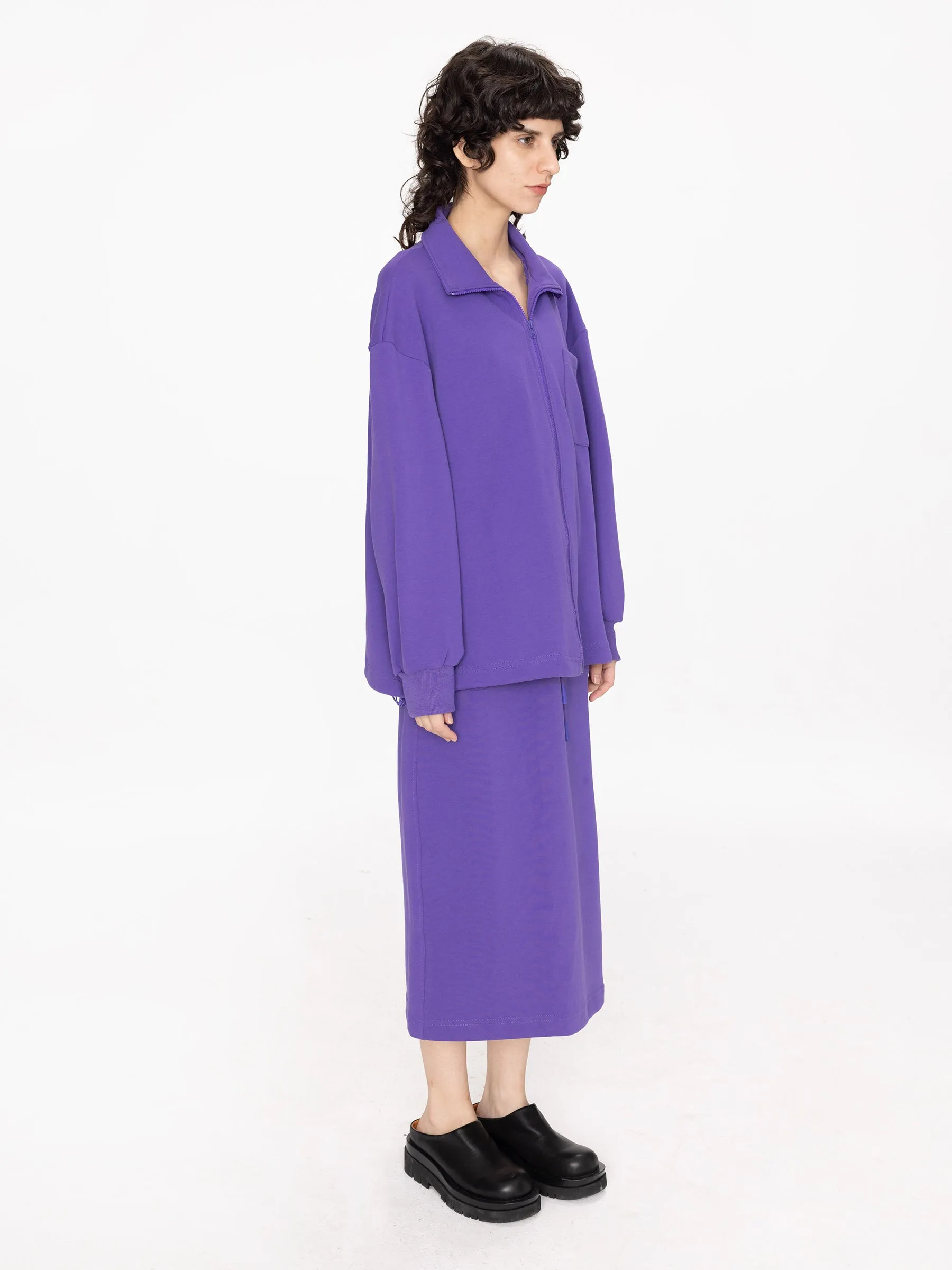 Purple A-line Midi Skirt