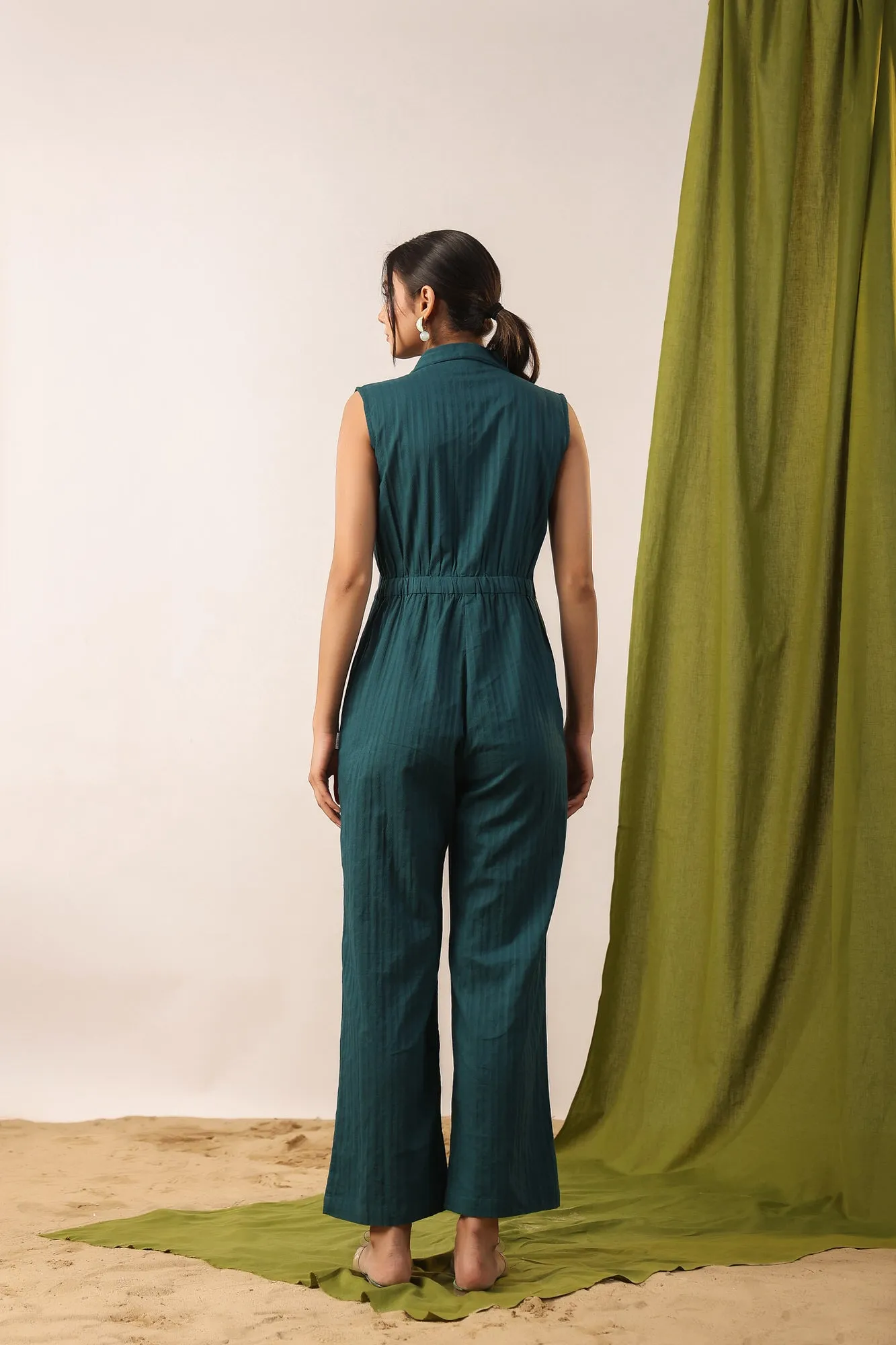 Quetzal Green Cotton Jumpsuit