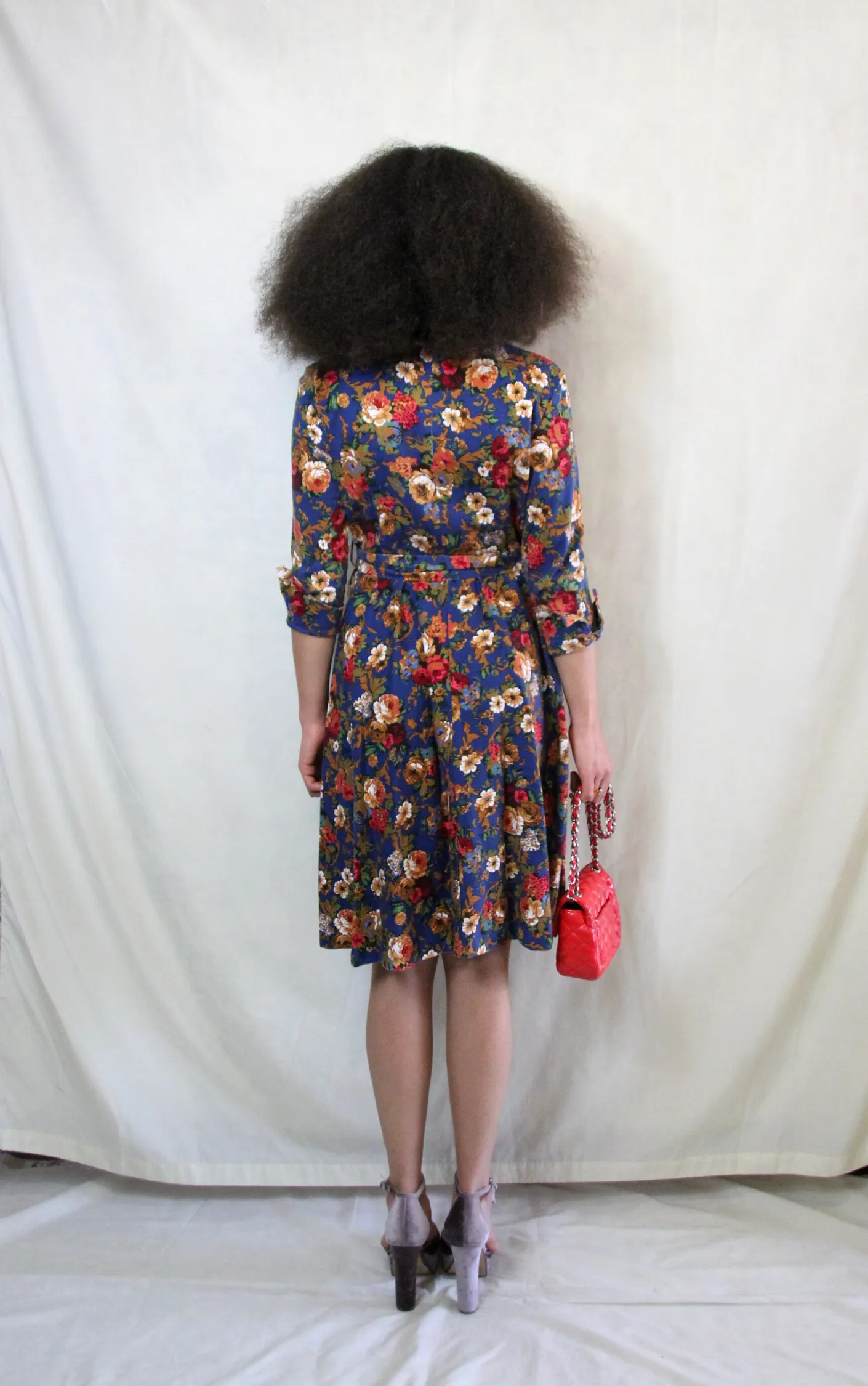 RENT Floral Midi 1950s Style Tea Dress