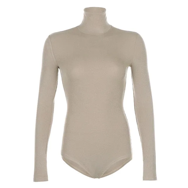 Ribbed Turtleneck Bodysuit