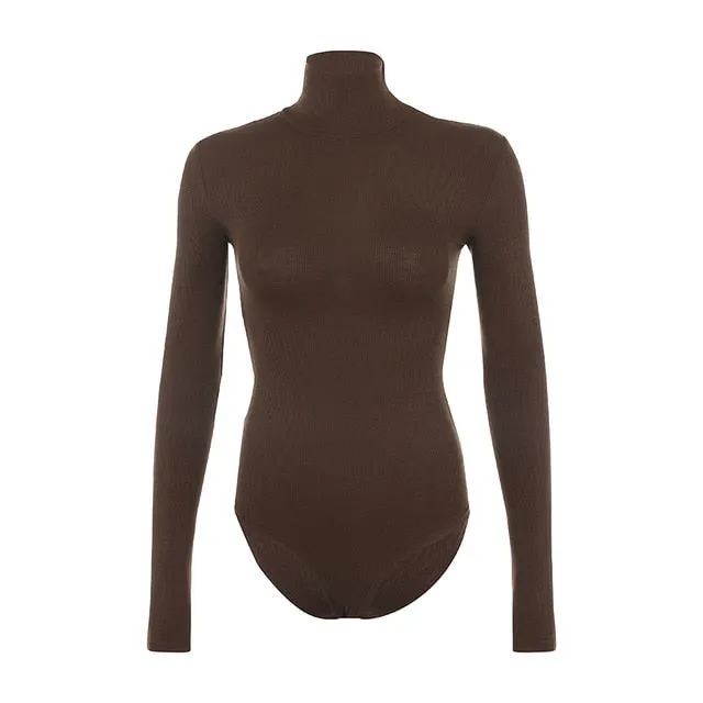 Ribbed Turtleneck Bodysuit