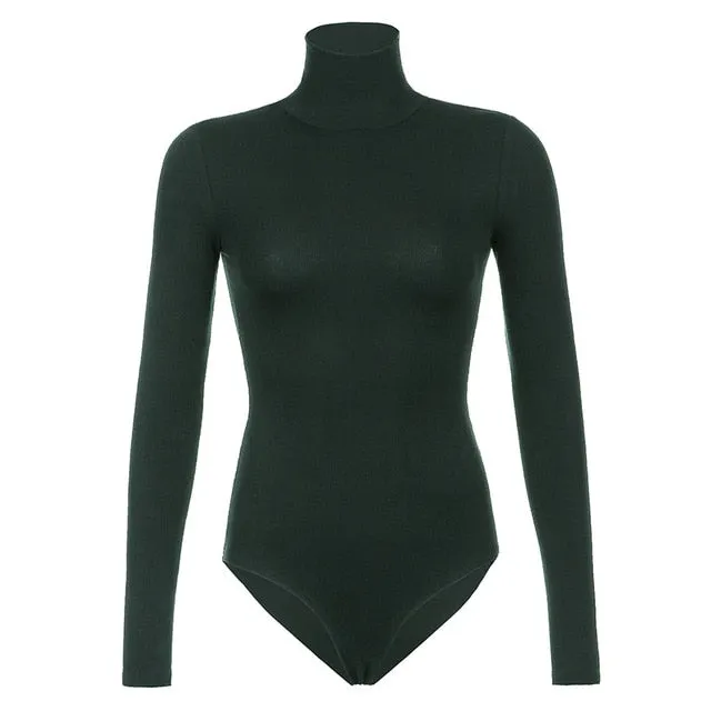 Ribbed Turtleneck Bodysuit