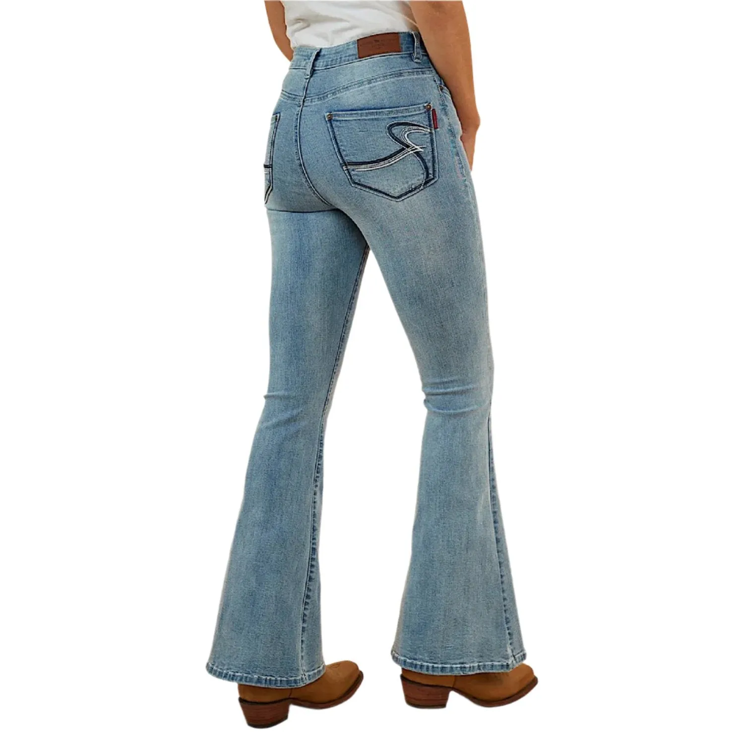 Ringers Western Women's Bowie Flare Jean - Light Blue