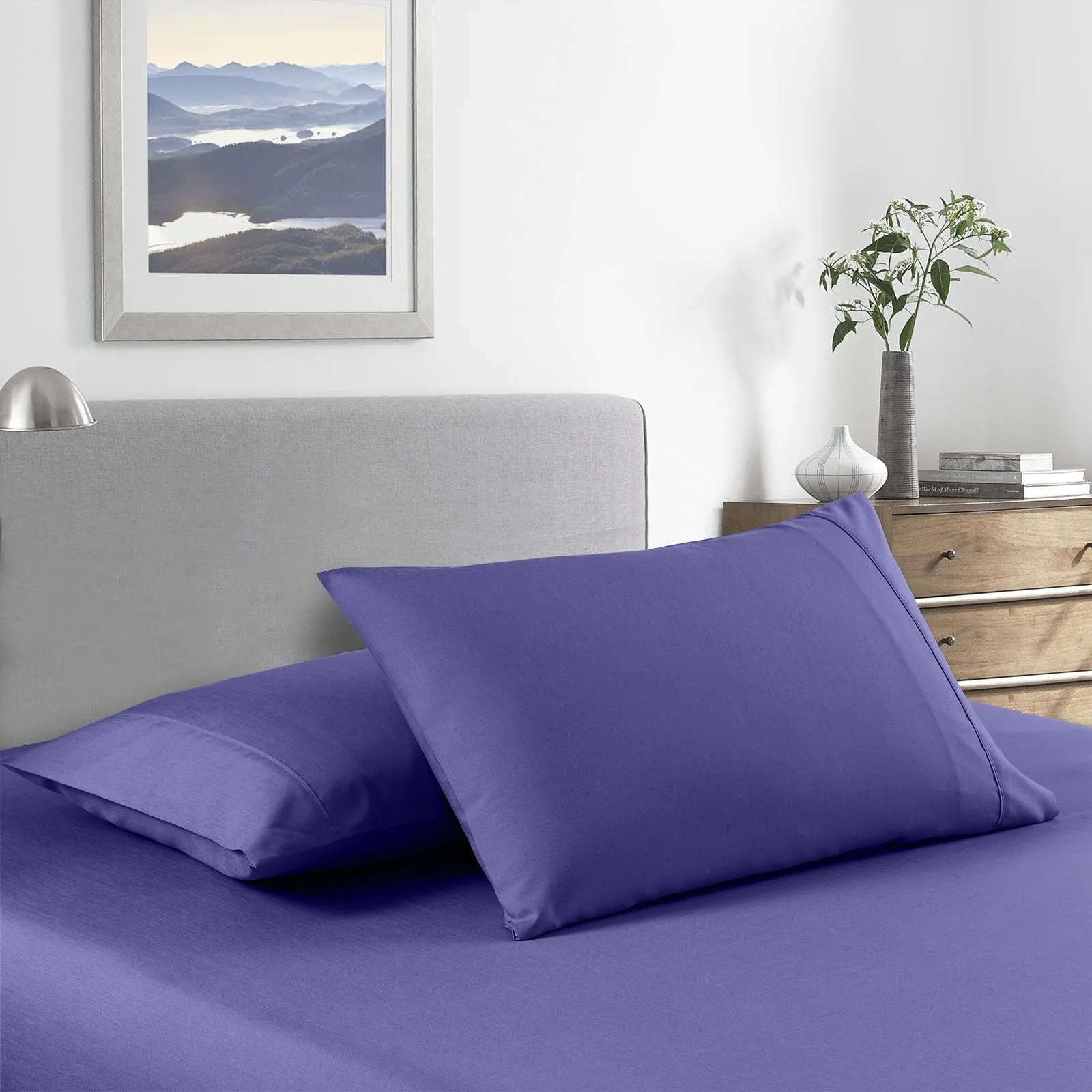 Royal Comfort 2000 Thread Count Bamboo Cooling Sheet Set Ultra Soft Bedding Double Royal Blue