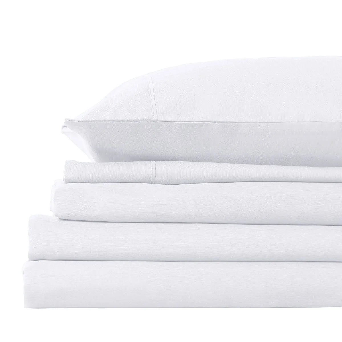 Royal Comfort 2000TC 3 Piece Fitted Sheet and Pillowcase Set Bamboo Cooling Queen White