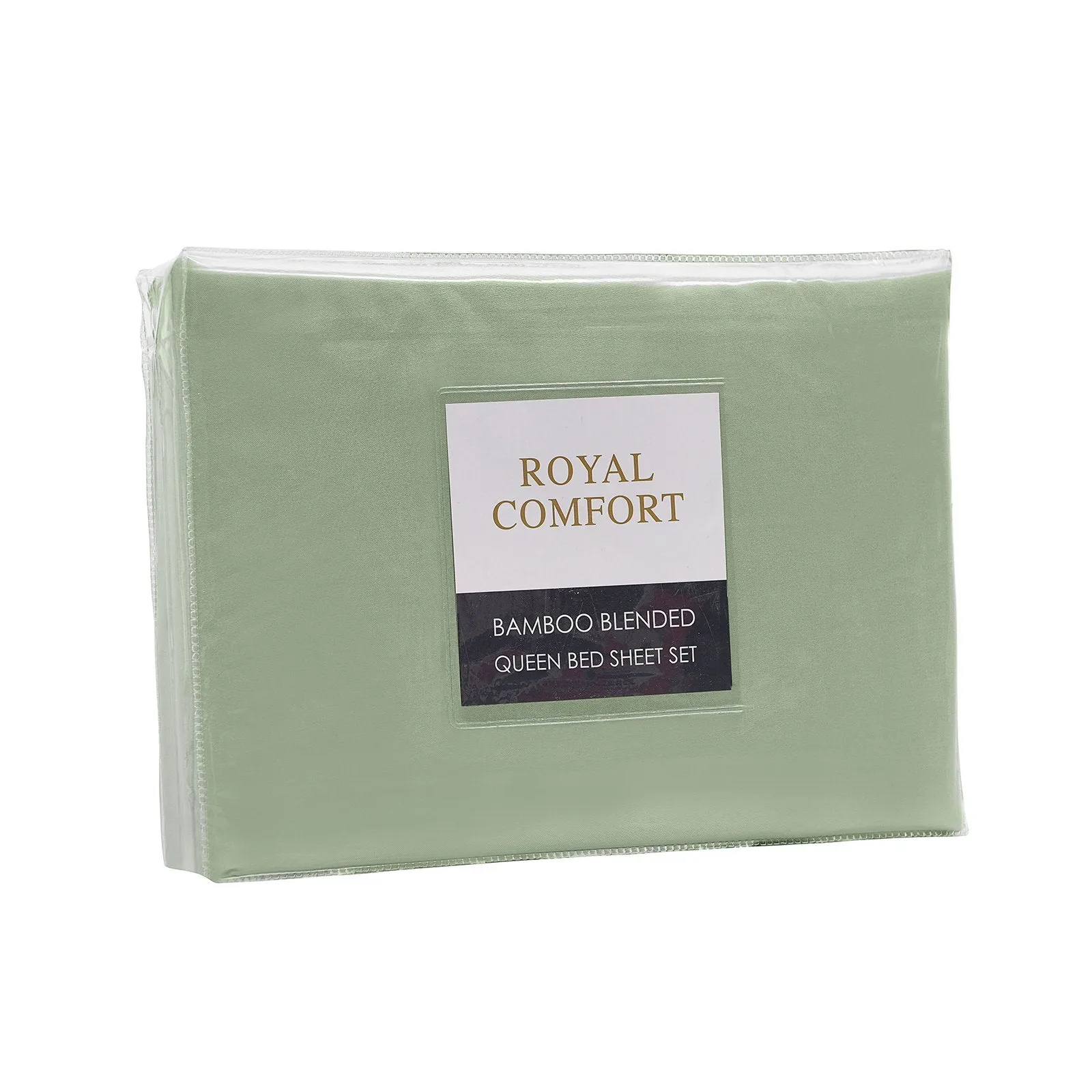 Royal Comfort Bamboo Blended Sheet & Pillowcases Set 1000TC Ultra Soft Bedding Queen Sage Green