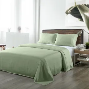 Royal Comfort Bamboo Blended Sheet & Pillowcases Set 1000TC Ultra Soft Bedding Queen Sage Green