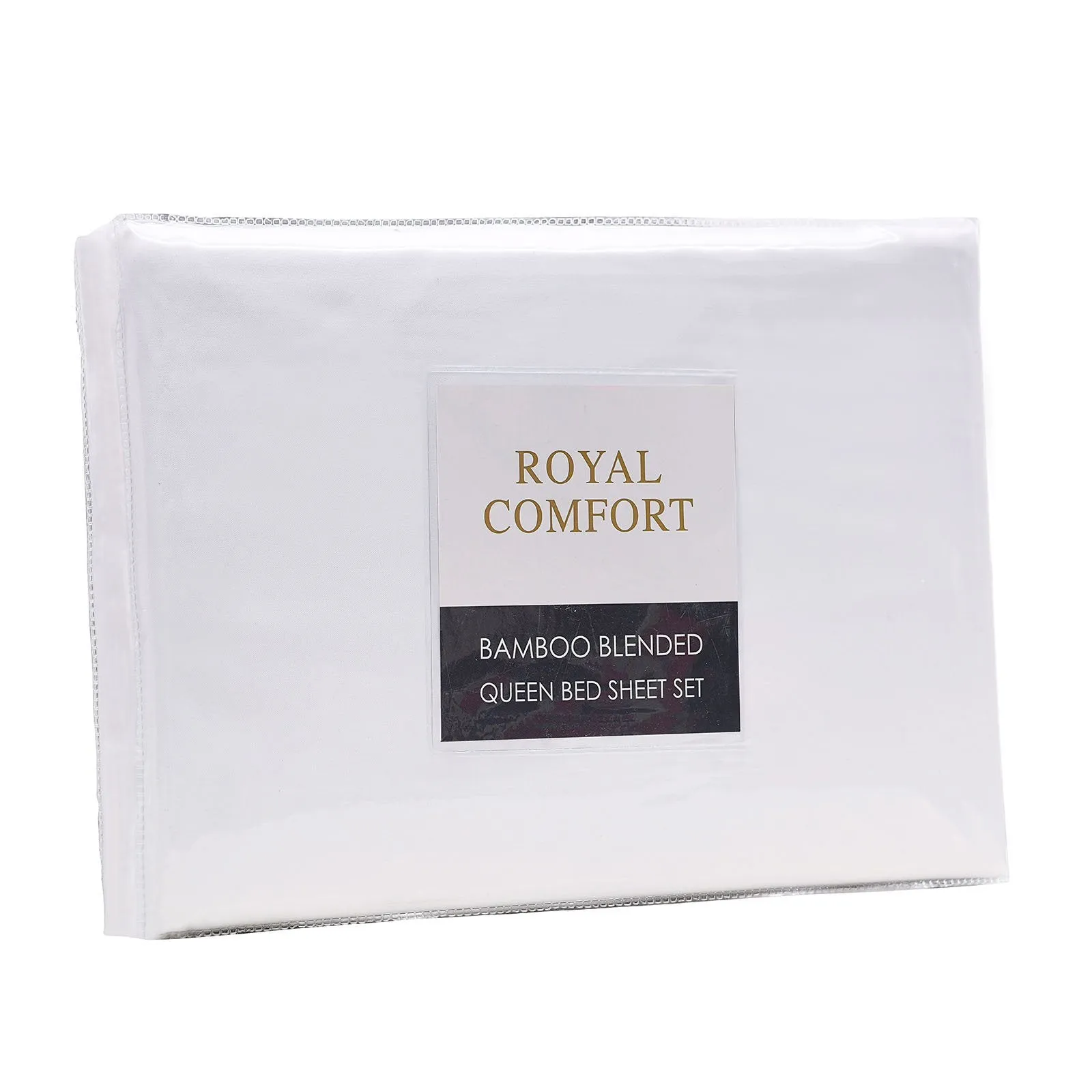 Royal Comfort Bamboo Blended Sheet & Pillowcases Set 1000TC Ultra Soft Bedding Queen White