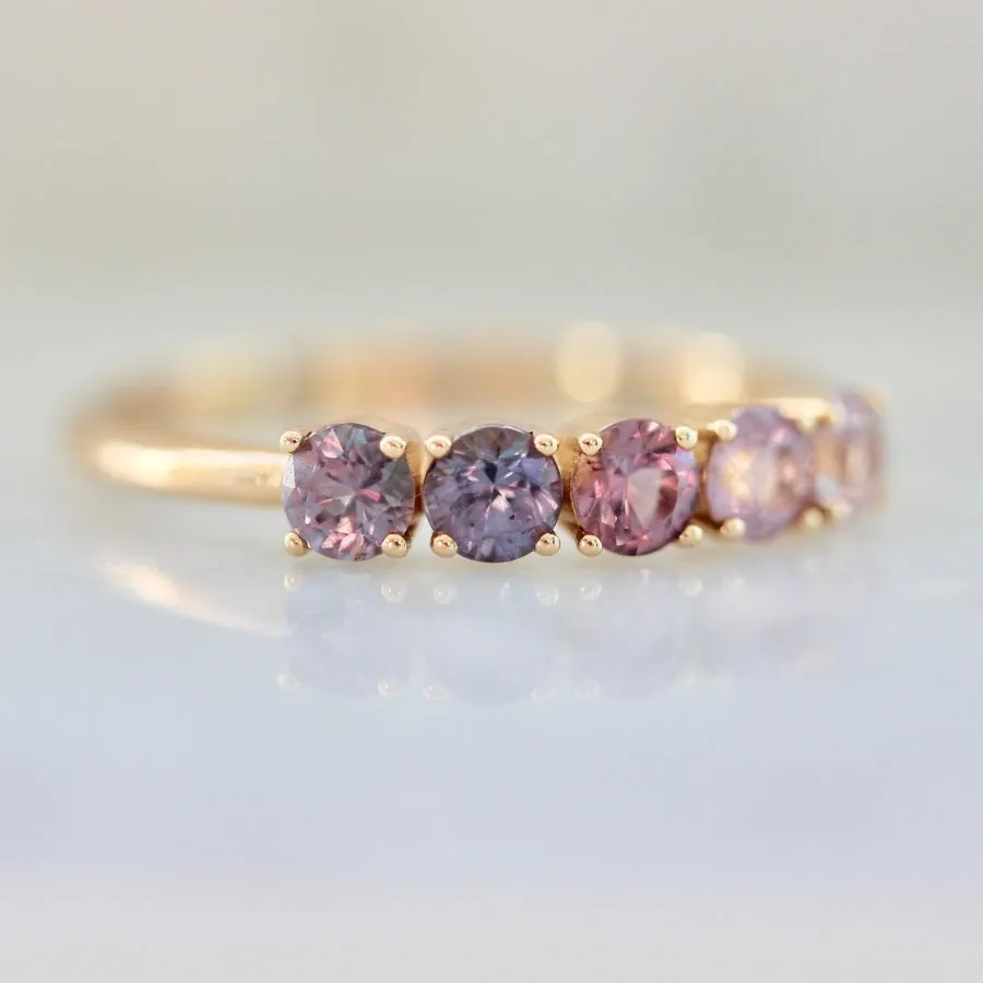 Royal Flush Purple Ombré Round Brilliant Cut Spinel Band