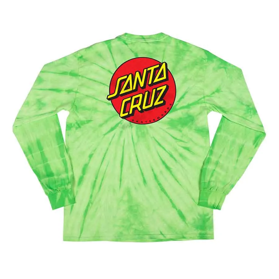 Santa Cruz Classic Dot Long Sleeve Youth T-Shirt - Spider Lime