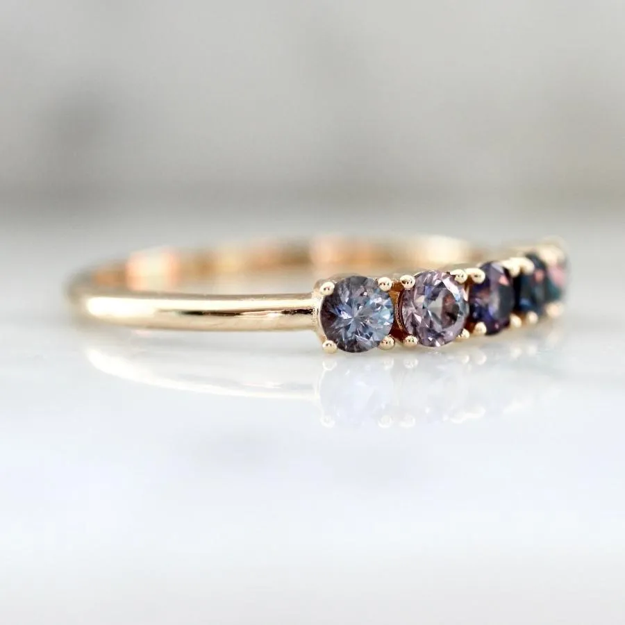 Santeria Purple-Blue Ombré Round Brilliant Cut Spinel Band