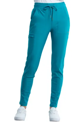 Scrub Pants - Cherokee Women's Form Mid Rise Tapered Leg Drawstring Pant - Teal Blue, CK095