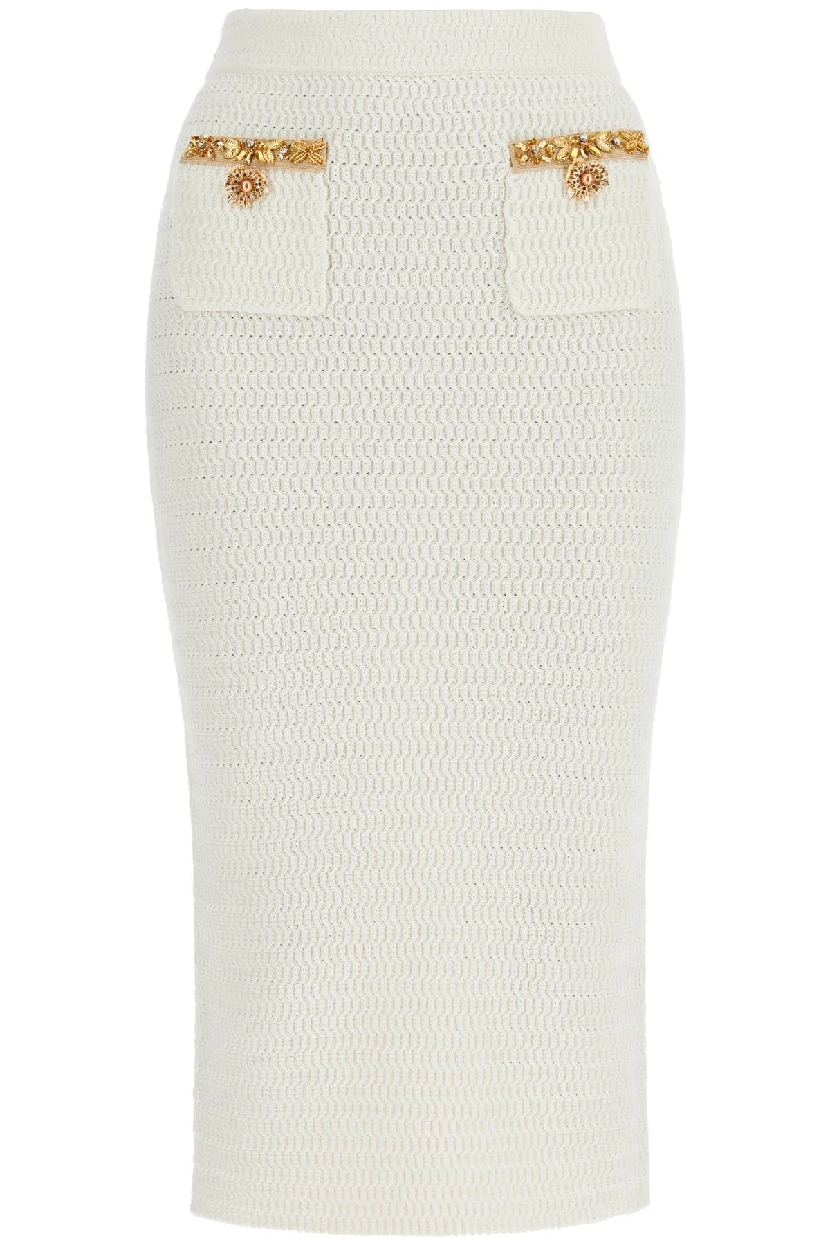 Self Portrait Knitted Lurex Midi Skirt