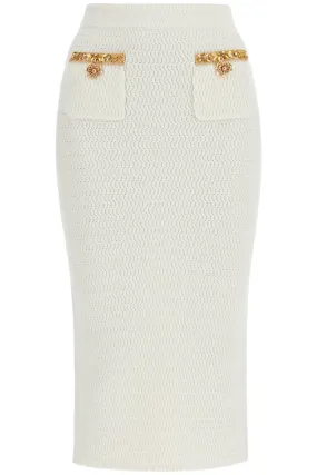 Self Portrait Knitted Lurex Midi Skirt