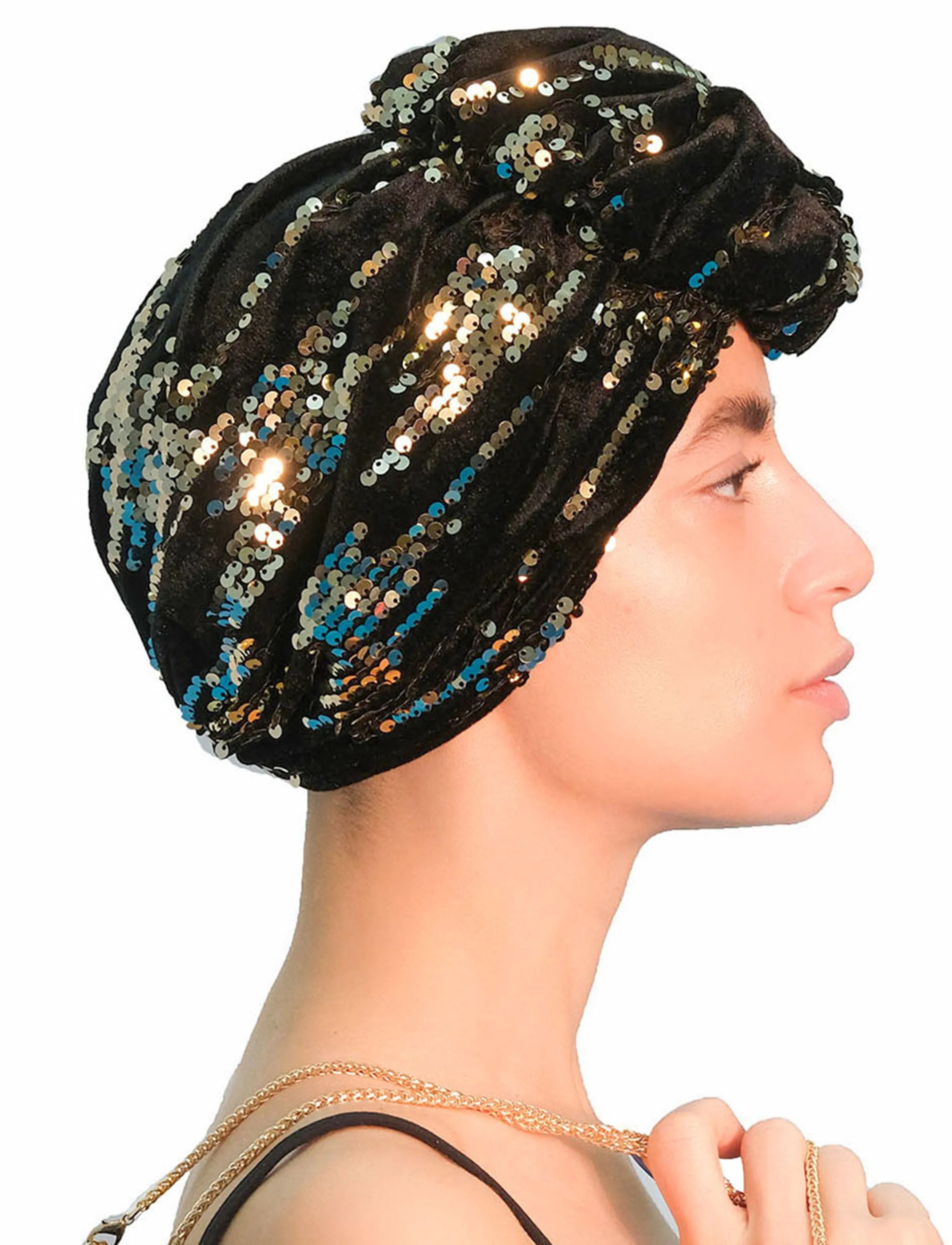 Sequin Velvet Headwear (Black)