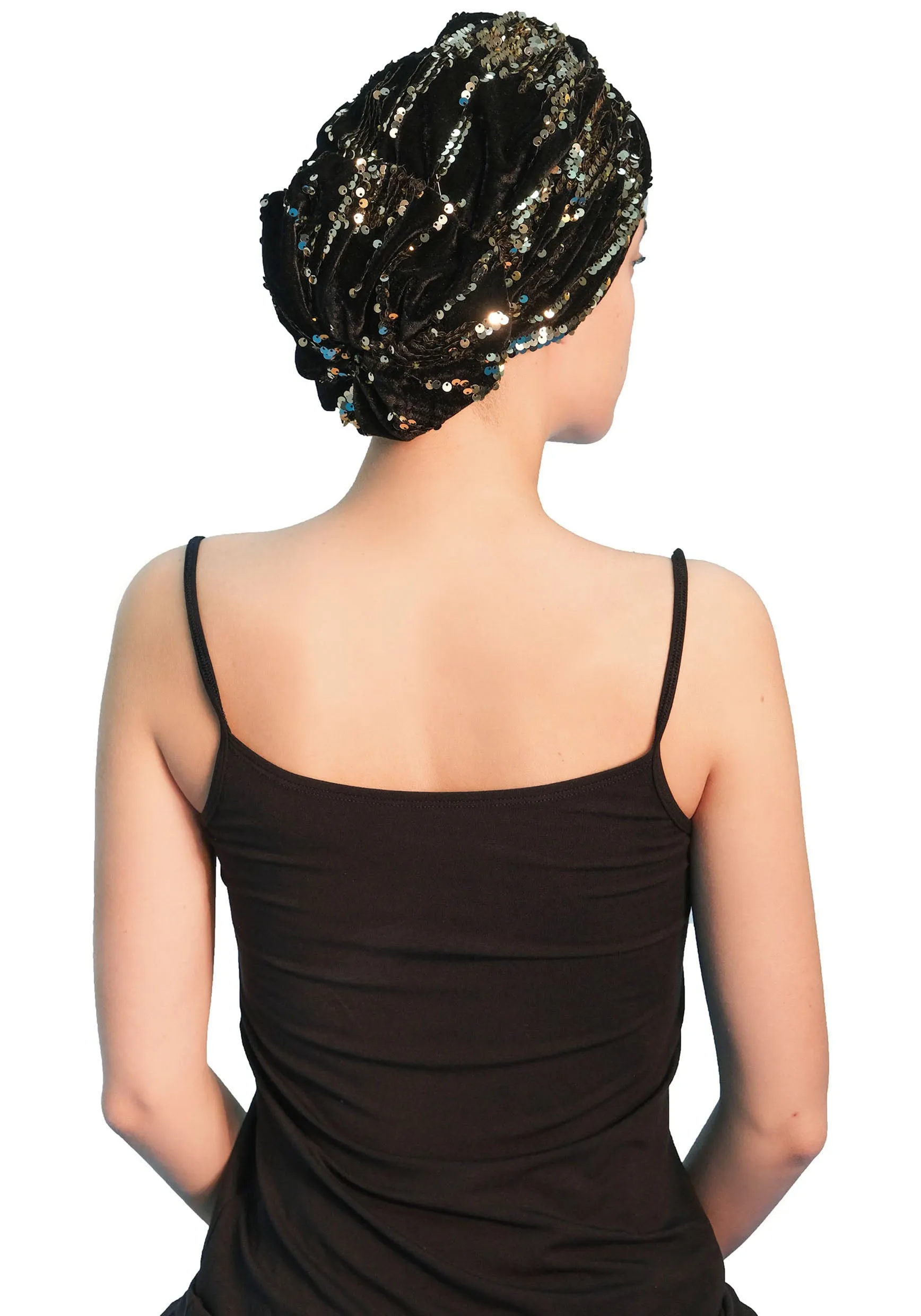 Sequin Velvet Headwear (Black)