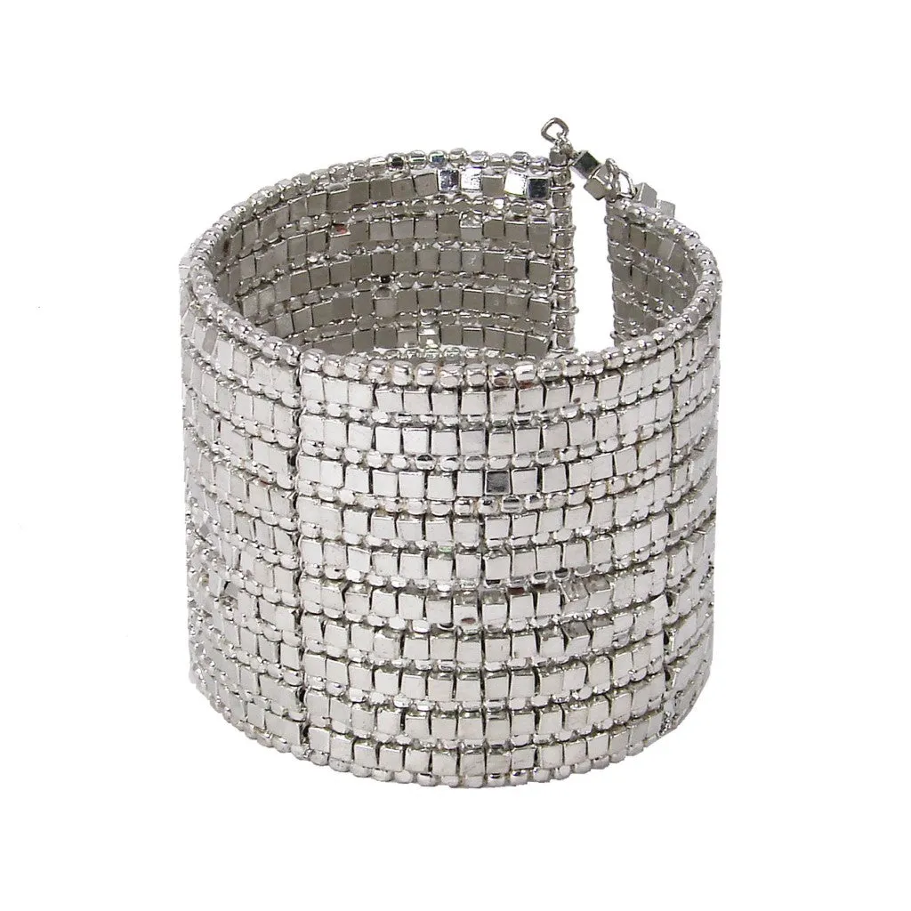 Shining Silver Gilded Cuff Bracelet WorldFinds