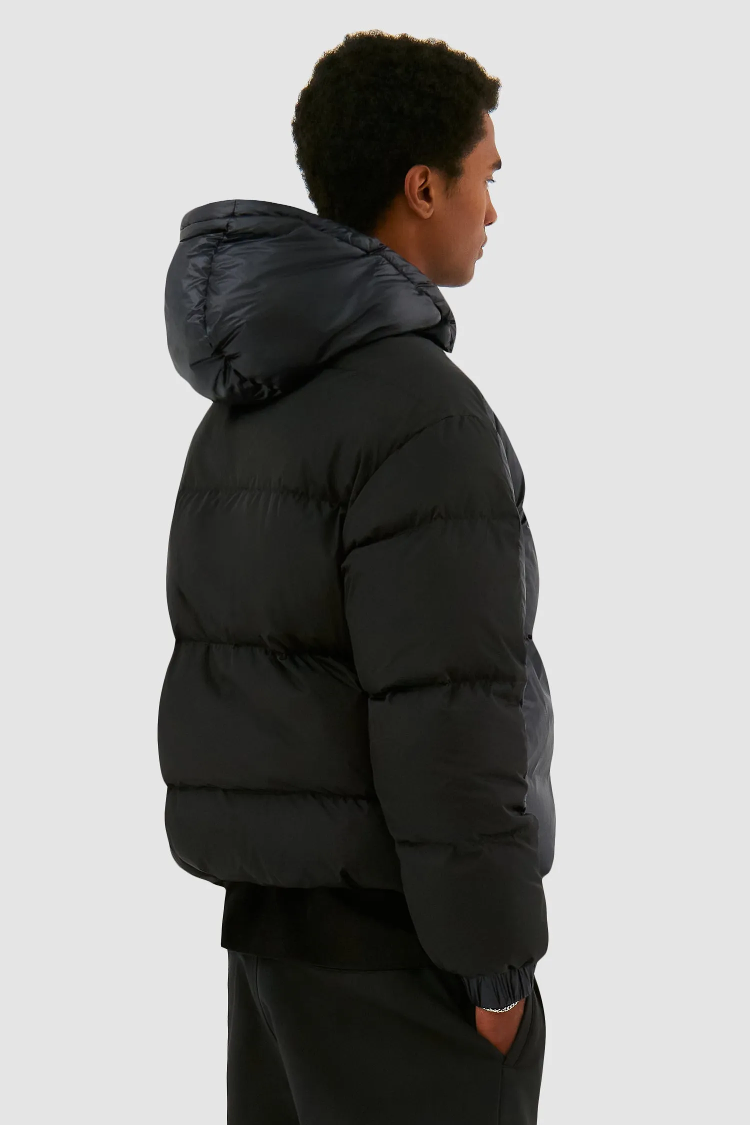 Shiny Puffer Jacket - Black